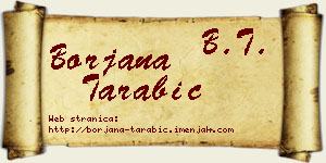 Borjana Tarabić vizit kartica